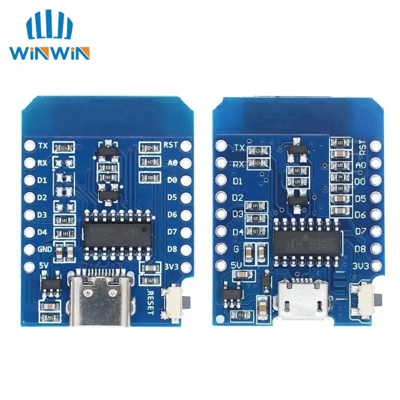 รูปสินค้า แผ่นพิมพ์วงจรพิมพ์ IoT สำหรับพัฒนา ESP8266 พร้อมช่อง USB-C/Micro USB