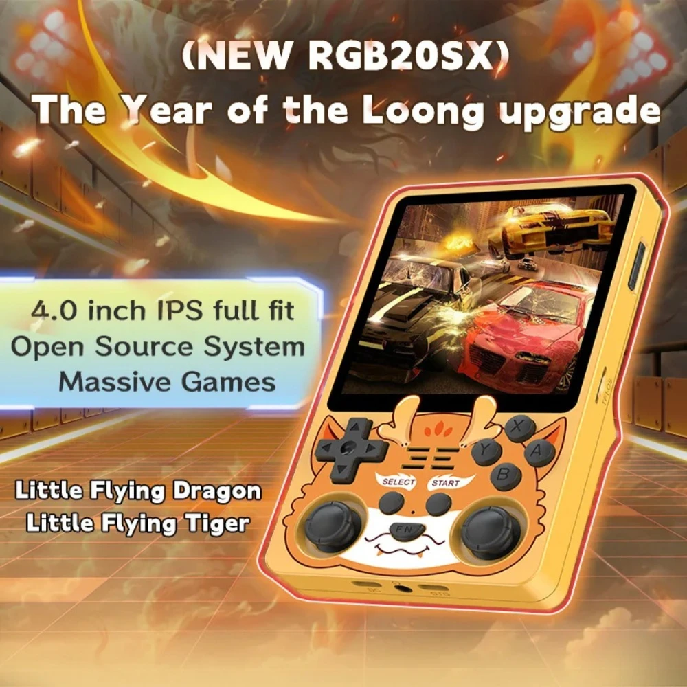 Powkiddy RGB20SX Portable Game Console 4 Inch Hd Screen Open Source Built In 2.4g Wifi Bluetooth Supports Psp Arcade_voghion.com