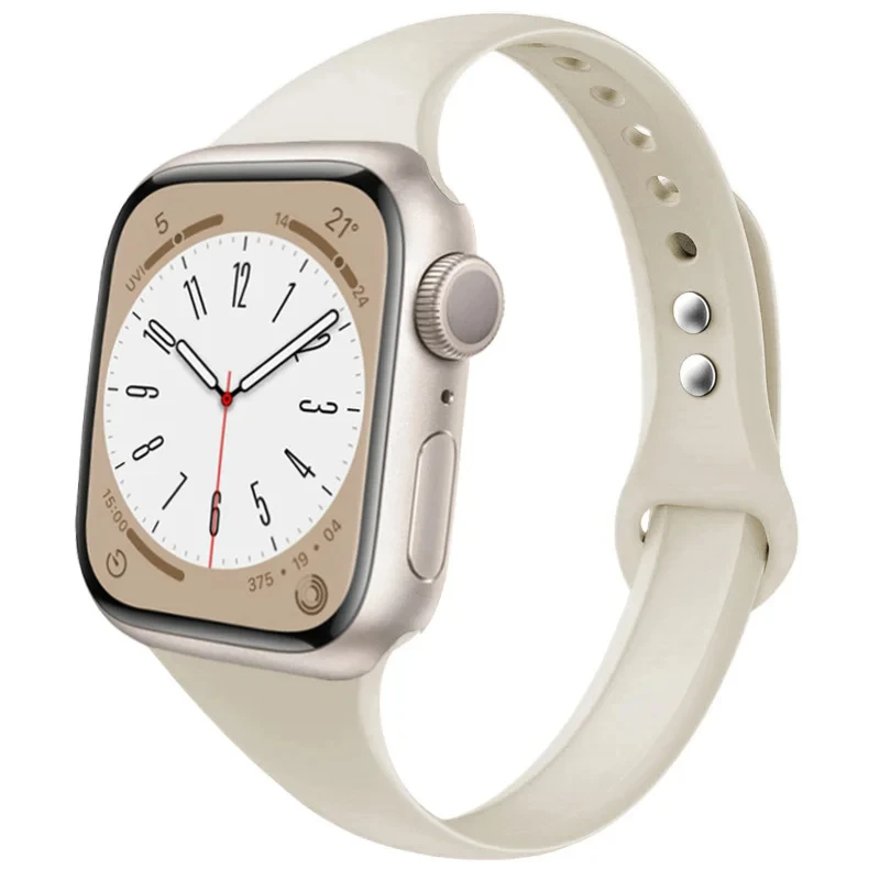 애플 워치 스트랩용 슬림 밴드, 실리콘 한국 팔찌, iWatch 시리즈 3 se 6 7 울트라 8 41mm 밴드, 40mm, 44mm, 45mm, 49mm, 38mm, 42mm