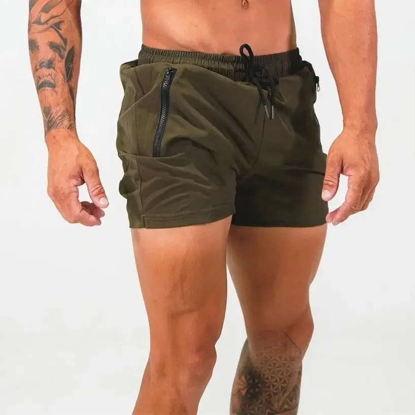 Quick Dry Men's Shorts Summer Mid Waist Uniform Size No Inner Lining Three Quarter Length Skateboarding Sportswear Pants