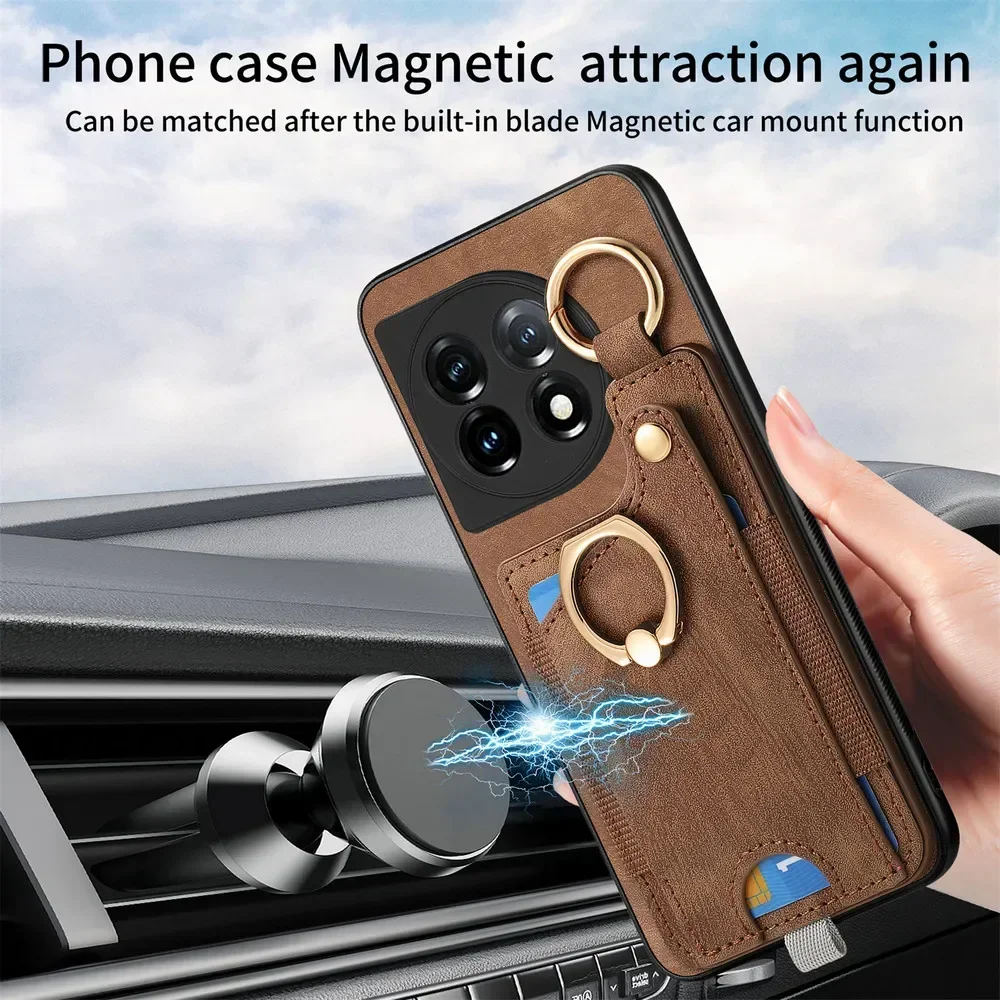 Luxury Leather Card Holder Magnetic Back Case