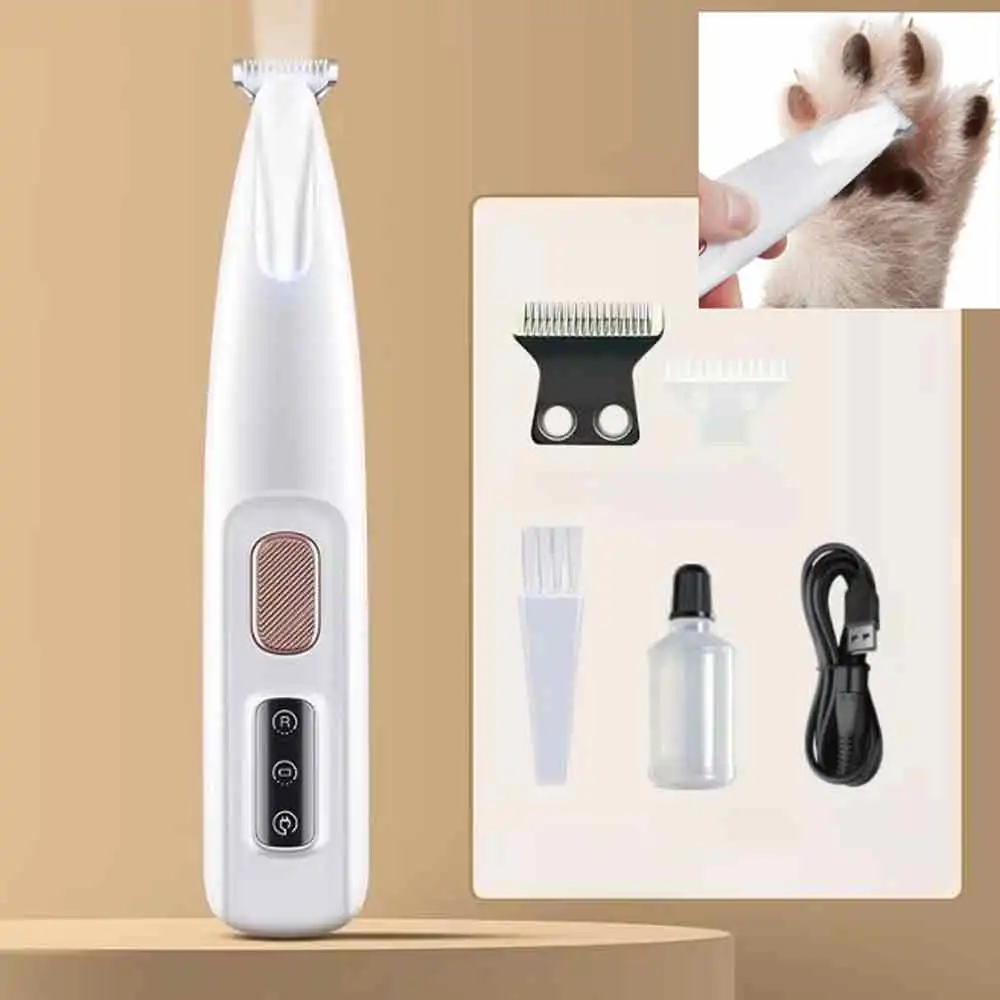 Dog Paw Trimmer with LED Light Fully Waterproof Pet Hair with LED Display Dog Clippers for Grooming 18mm Widen Blade pet items