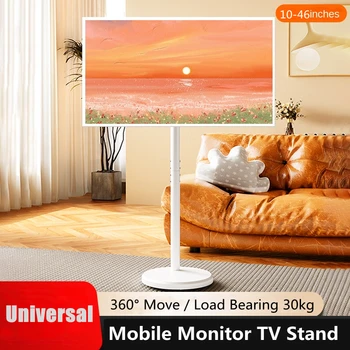 Supporto TV dal design moderno, carrello TV con rotelle per monitor LED OLED da 10-46 pollici, supporto da pavimento TV può contenere fino a 88 libbre, VESA massimo 200x200 mm 1