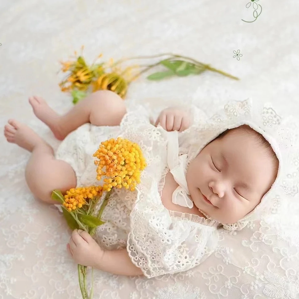 Costume De Photographie Pour Nouveau-né - Grenouillère En Dentelle Dos