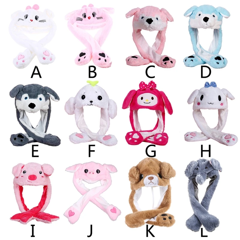 

Плюшевая шапка с забавными животными, подвижные прыжки, уши, косплей, реквизит для вечеринки