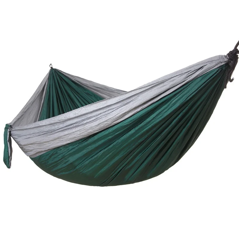 2 Person Outdoor Hanging Hammock Portable Camping Hang Bed Travel Survival Hunting Sleeping Bed Multicolor Adult Tourist Hammock 