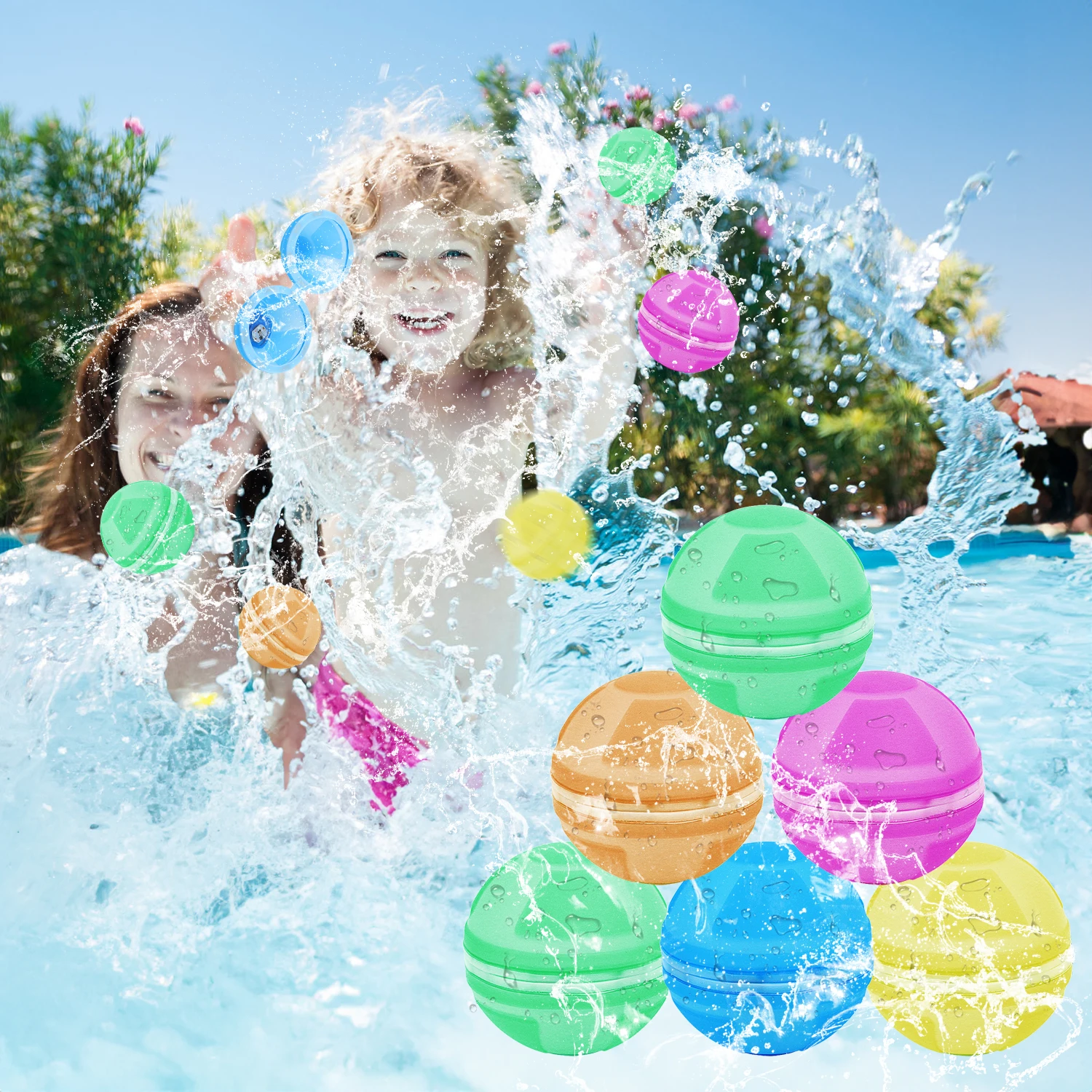 Children's luminescent silicone water ball outdoor water play toy Summer water battle interactive game Color random 5