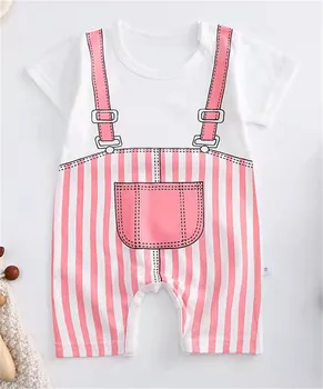 3 6 9 12 24 Months Infant Toddler Rompers Cotton Summer Baby Boys Thin Rompers Short Sleeve Newborn Cartoon Baby Girls Bodysuit 2