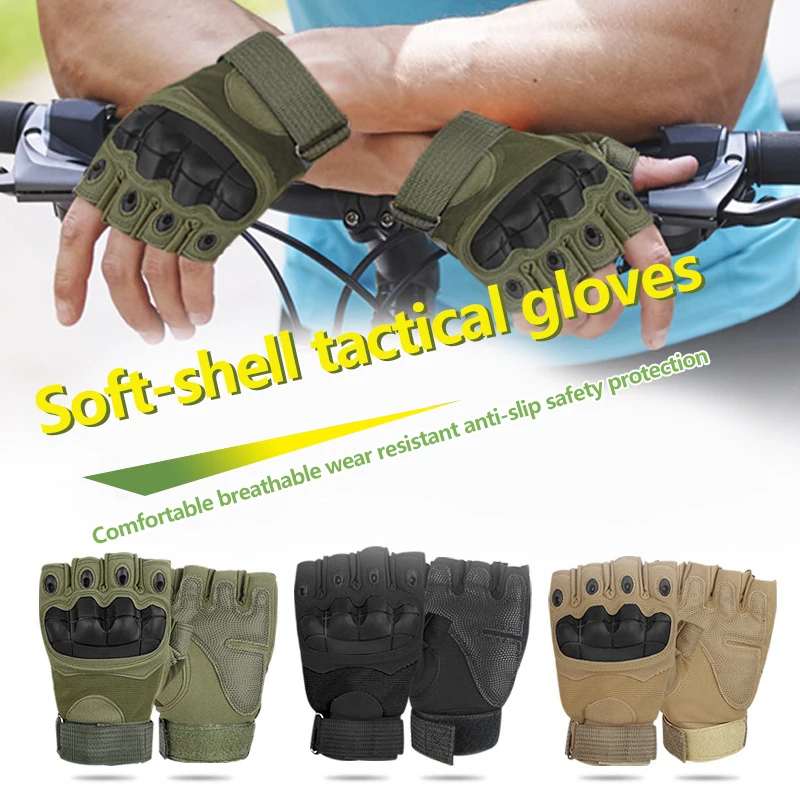 

Fingerless Glove Half Finger Gloves Tactical Military Army Mitts SWAT Airsoft Bicycle Outdoor Shooting Hiking Driving Men Women