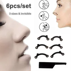 6pcs/set Beauty Nose Up Lifting Bridge Shaper Nose Clip Nose Bridge Straightening Nose Curler Massage Tool Nose Shaping Clip