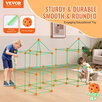 VEVOR  Fort Building Kit Children's DIY Indoor Castle Beading Stem with 96 Rods and 44 Balls Play Tent Toy for 4+ Kids Gifts 2
