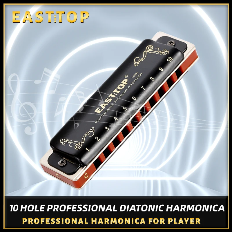East Top Diatonische Blues Mondharmonica toonsoort C 10 gaten 20 tonen T004 met etui mondharmonica voor professionele spelers, beginners en studenten East Top Diatonische Blues Mondharmonica toonsoort C 10 gaten 20 tonen T004 met etui mondharmonica voor professionele spelers, beginners en studenten