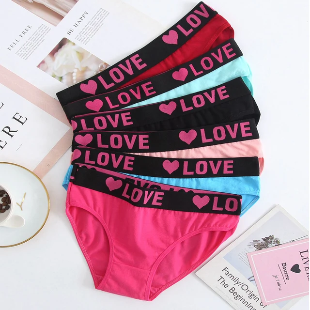 Cotton Thong Fashion Letter Printed Belt Ladies Panties Low Waist Bikini Briefs