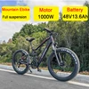 Randride yx90 26 Zoll elektrisches Mountainbike 1000w 48v 10.4ah E-Bike 13,6 Fettreifen Shimano hydraulische Bremsen Snowbike für Erwachsene