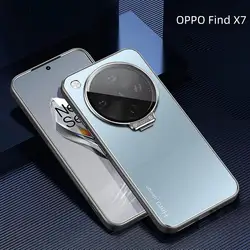 Advanced Metal Lens Camera Holder Case with Kickstand and Matte Protection for Find X6 (Blue)