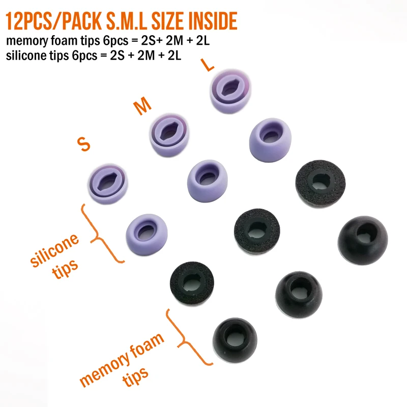 12pcs Memory Foam Ear Tips for Samsung Galaxy Buds Pro Silicone Eartips Earpads By