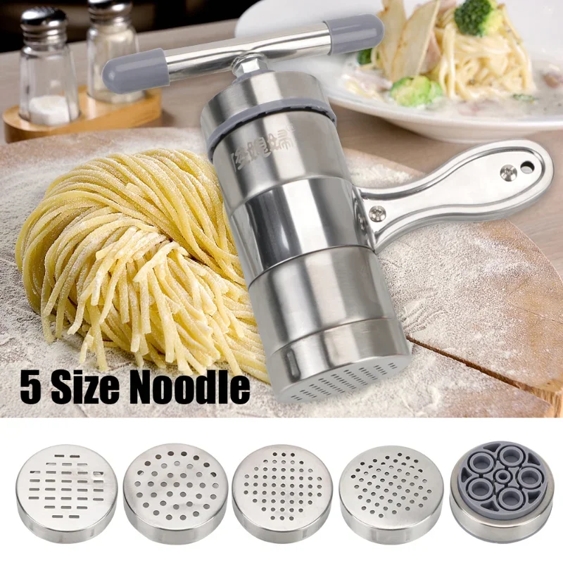 Stainless Steel Making Spaghetti Press Pasta Machine Manual Noodle Maker Fruits Juicer with Pressing Moulds Multifunctional