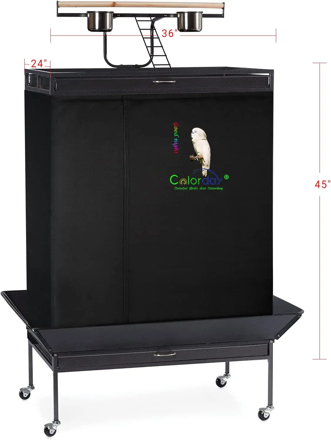 Large Black Breathable Bird Cage Blackout Cover