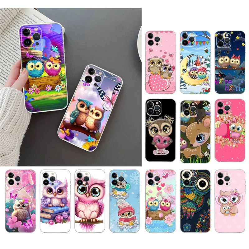 

Cartoon Owl Phone Case For iphone 15 14 Pro Max 13 12 11 Pro Max XSMax XR 12 13 mini 14 Plus Shell