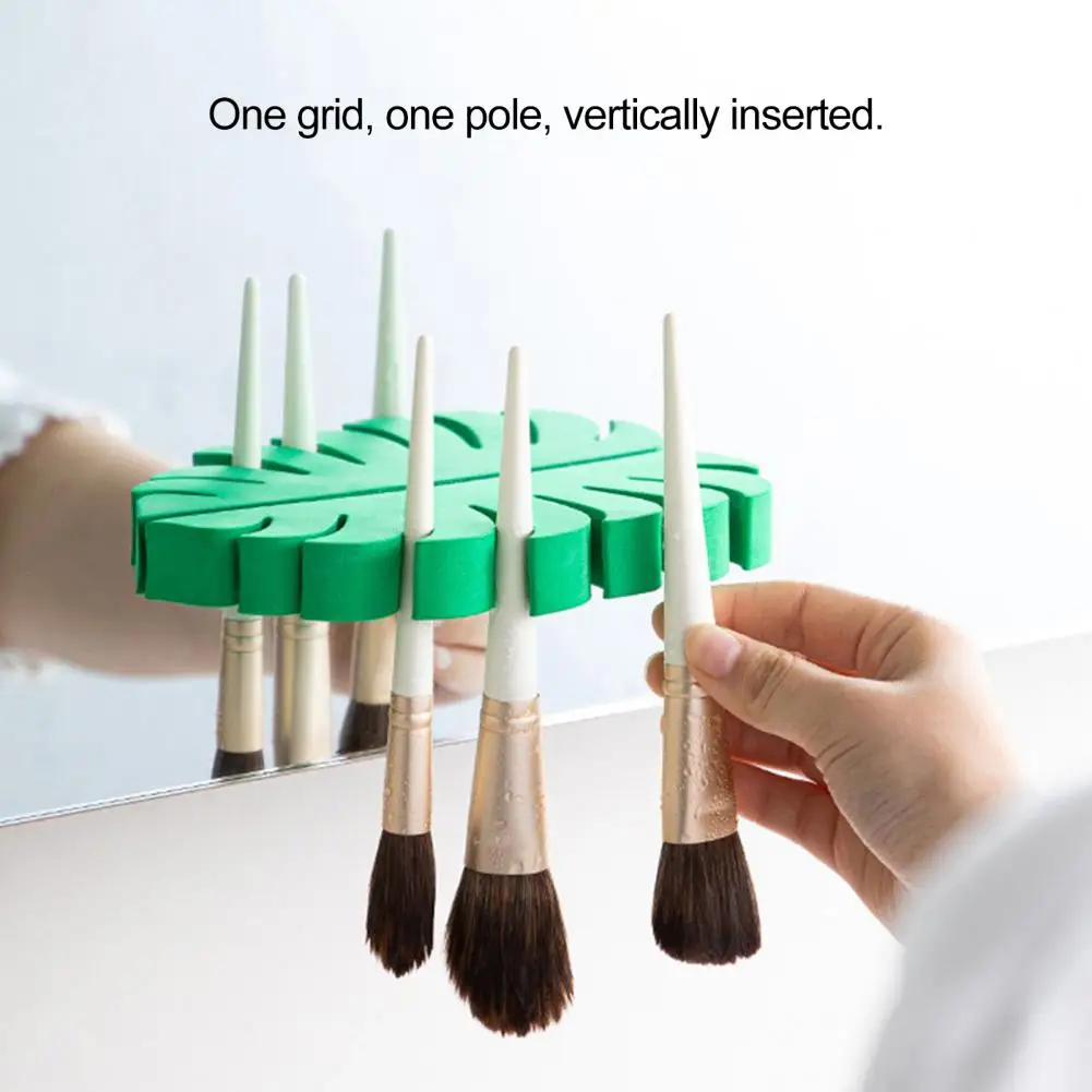 Wall-mounted Makeup Brush Holder Cosmetic Brush Drain Stand