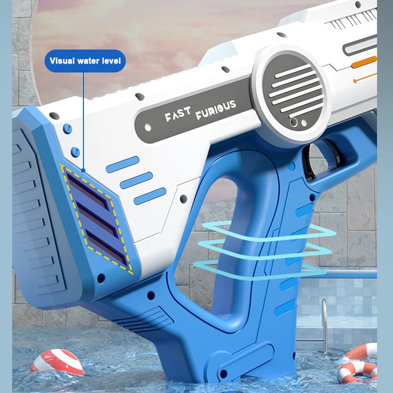 Summer Fully Automatic Electric Water Gun Rechargeable Long-Range Continuous Firing Space Party Game Splashing Kids Toy Boy Gift 5