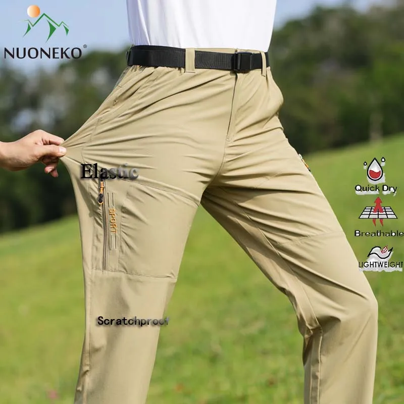 Hiking Pants Summer Stretch Mens Windproof Outdoor Sport Quick Dry Breathable Climbing Trekking Camping Printing PN79
