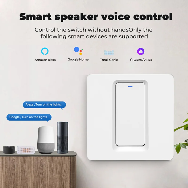 

Tuya ZigBee Smart Light Switch No Neutral Wire No Capacitor Needed Smart Life2/3 Way Works With Alexa Google Home For Home Use
