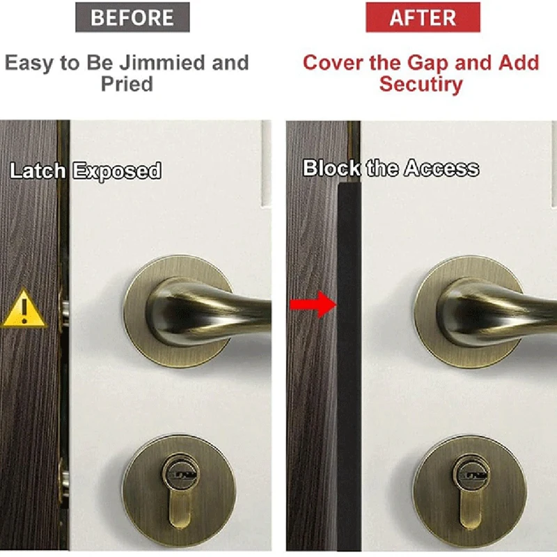 Door Latch Shield Plates, Outswing Door Security Protector, Latch Guard, Cover To Block 11 Inch Easy Install