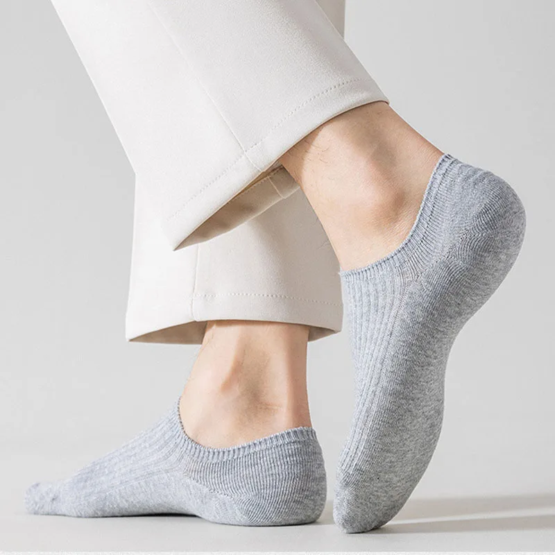 Men's Cotton Socks - 5 Pairs Breathable Mesh Low Cut Sports Socks for Summer