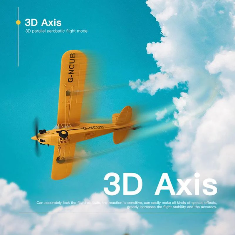 2024 J3-CUB Upgrade WLtoys A160 RC Airplane 5CH Remote Control Plane 3D/6G 1406 Brushless Motor Outdoor Foam Fixed-wing aircraft 3