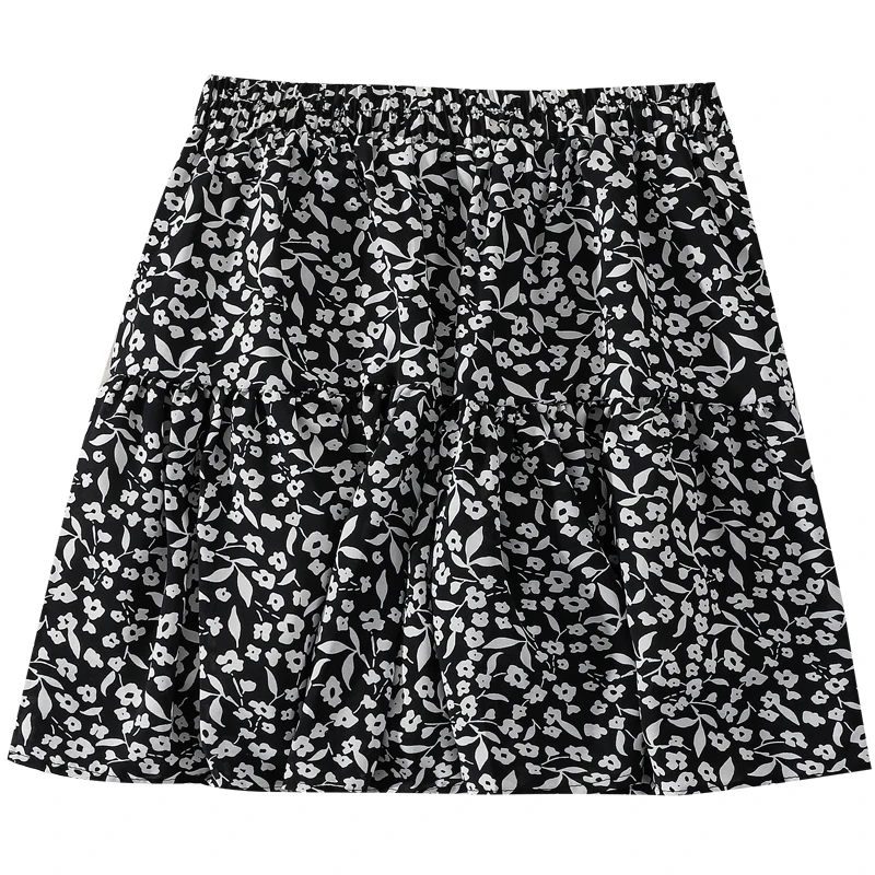 pleated midi skirt Small Fresh Floral Half-Length Skirt Women's Short Skirt New Korean Version Was Thin and Sweet and Anti-Empty A-Line Skirt nike skirt