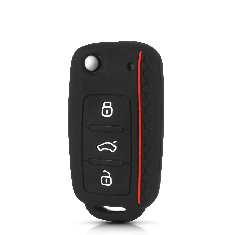 Silicone Remote Key Fob Case Cover For SEAT Leon Ibiza For VW Golf Polo Bora Beetle Tiguan SKODA Fabia Superb key case cover