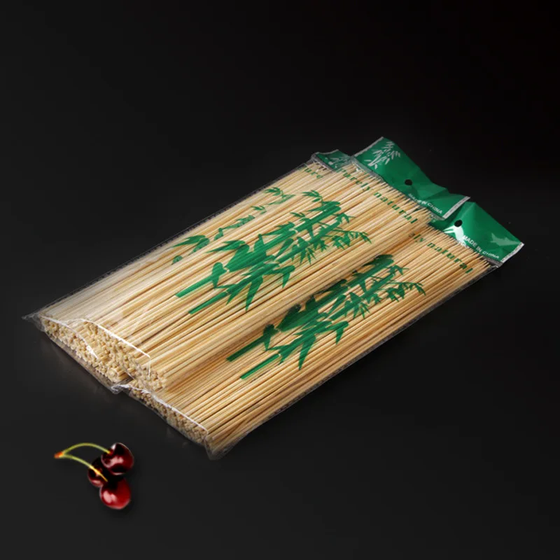 100pcs Bamboo Wooden BBQ Short Skewers Food Meat Tool Barbecue Party DIY Disposable Eco Sticks Catering Grill