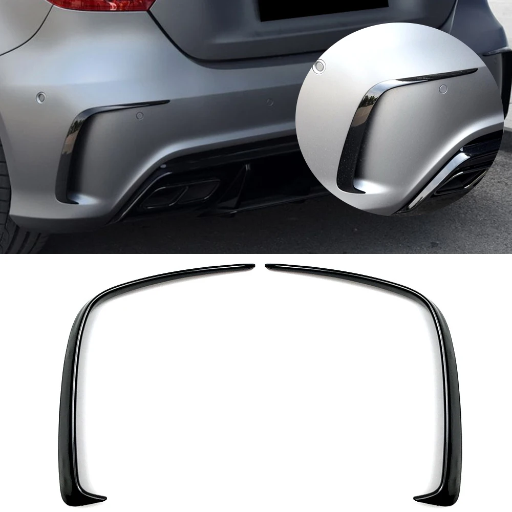 

For Mercedes Benz A Class W176 Rear Bumper Air Vent A45 Sport Canard Splitter Spoiler Flap Cover 2013-2018 Black Car Accessories