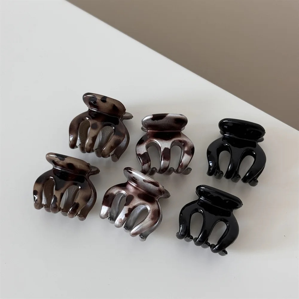 Korean Style Leopard Print Hair Claw Flower Bangs Clip Hair Accessories Set Small Clips