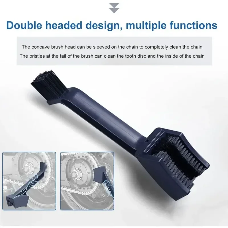 Bicycle Motorcycle Chain Cleaner Brush Car Wheels Cleaning Brush Dual Heads Cycling Cleaning Tool Chain Cleaner Scrubber Tool