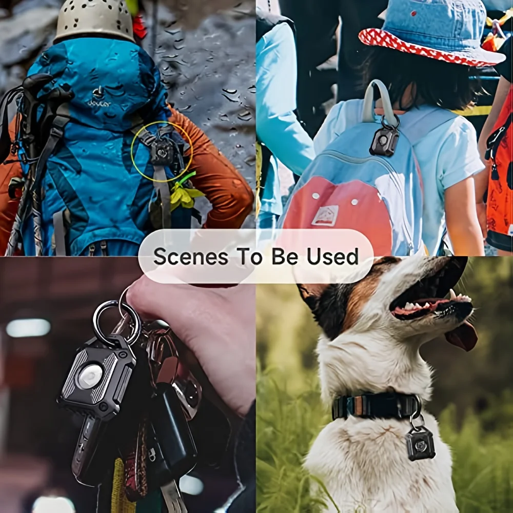 Waterproof AirTag Stand Case with Key Chain, Screw Full Cover Scratch Resistant, Security Stand Case for Apple AirTag Tracker