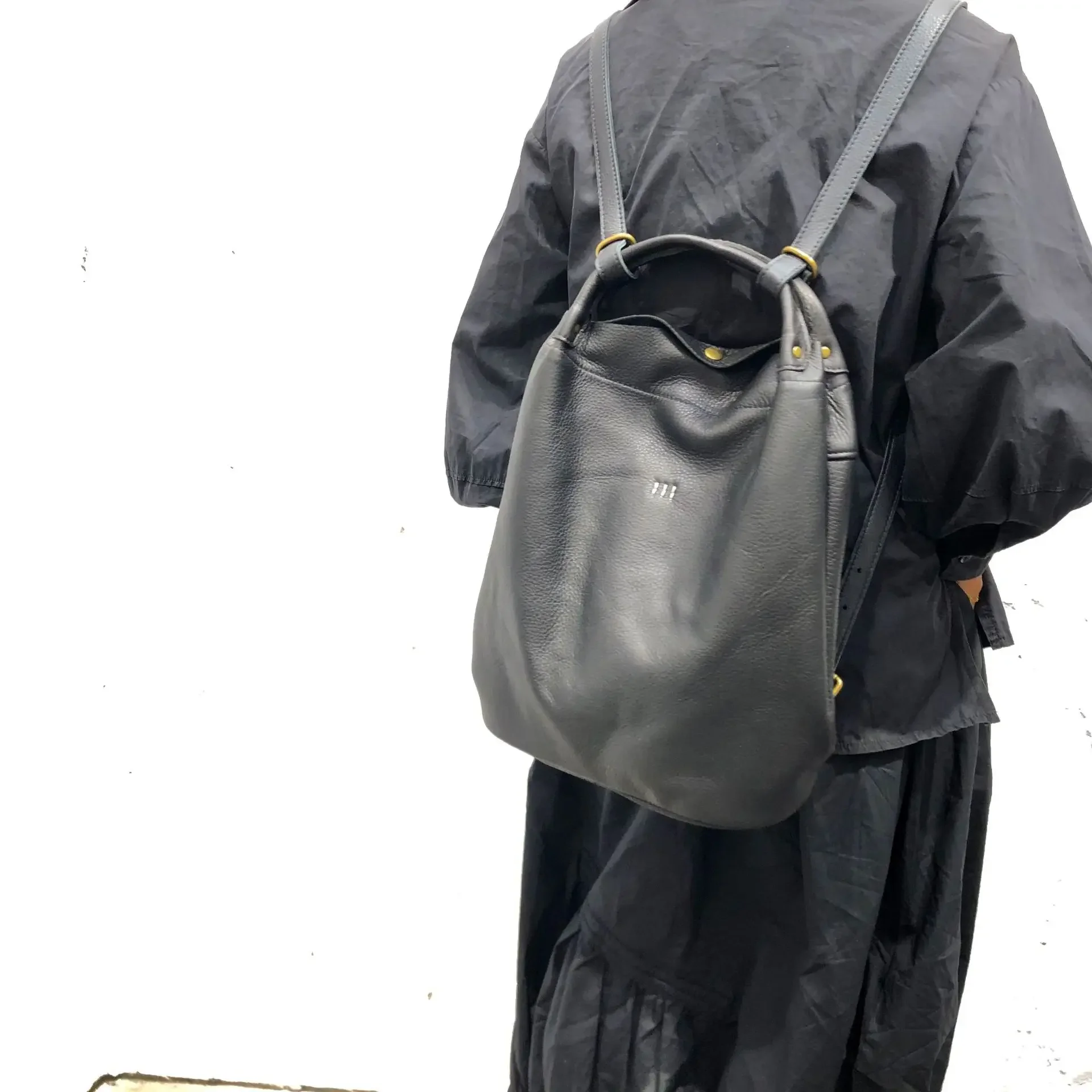 Genuine leather handmade top layer cowhide backpack backpack for women's style handbag 5