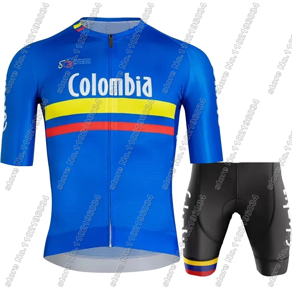 2024 Colombia National Team Cycling Jersey Set Bicycle Clothing Kit Road Bike Shirts Suit Bicycle Bib Shorts MTB Ropa Maillot 4