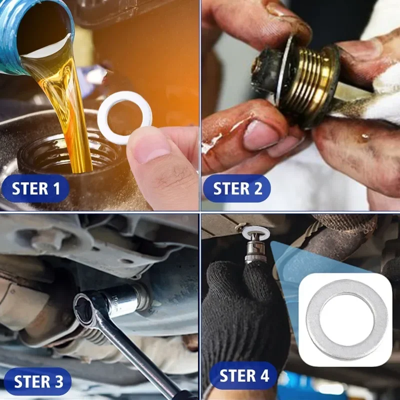 M14 Car Sealing Gasket Aluminum Screw Washer Auto Engine Bottom Oil Drain Screw Sealing Gasket Accessories For Honda 94109-14000 oil drain plug gasket oil drain plug seal washer sealing washers