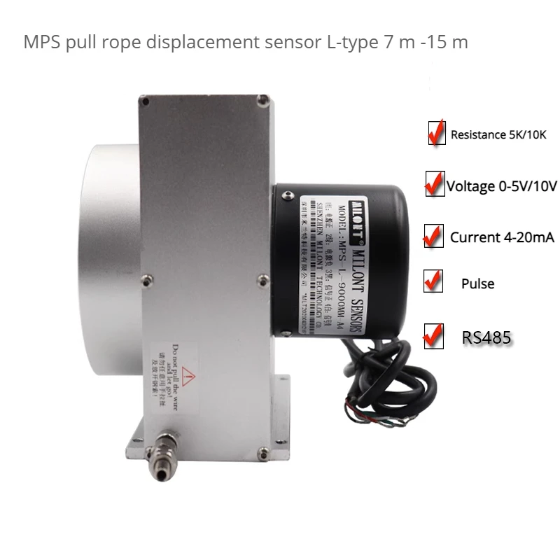 

MPS/WPS L-type cable drawstring-type displacement sensor 8-15 m wire encoder drawstring ruler resistance type R(5K/10K)