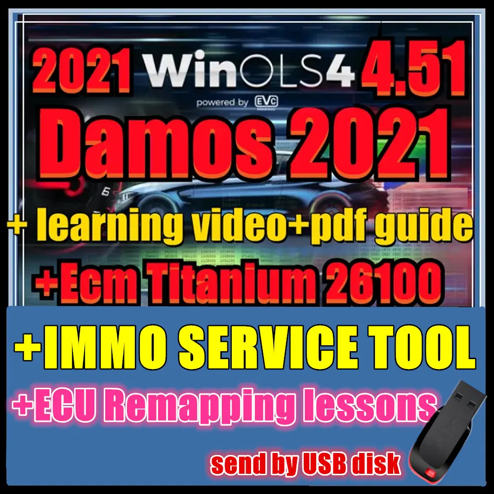 

Newest WinOLS 4.51 With Plugins Vmwar +2021 Damos +ECM TITANIUM+ IMMO SERVICE Tool+ ECU Remapping lessons + Video Guide Car