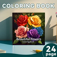 Beautiful Flowers Coloring Book 24Page Adult Picture Books Gift For Relieve Stress Kill Time Graffiti Painting Drawing Art Book 1