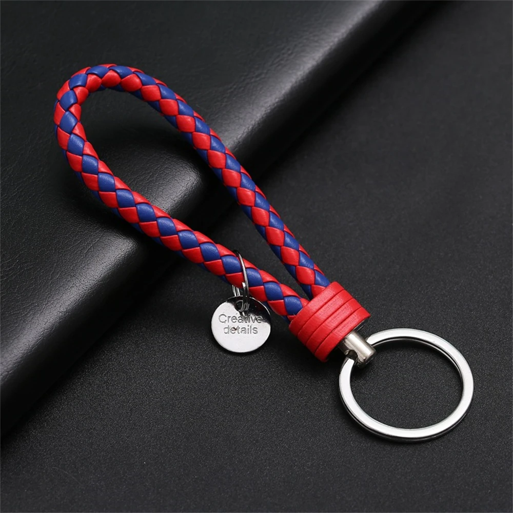 Braided PU Leather Wristlet Keychain Strap - Stylish Accessory