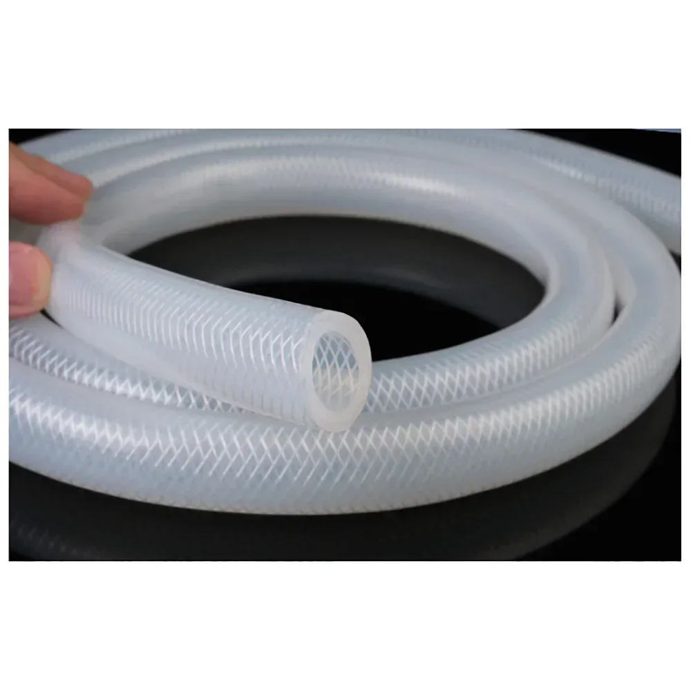 1M Thickening Silicone Hose Tube Food Grade Braided Fibre Hose Pipe Liquid Transport Pharmaceutical Food Processing