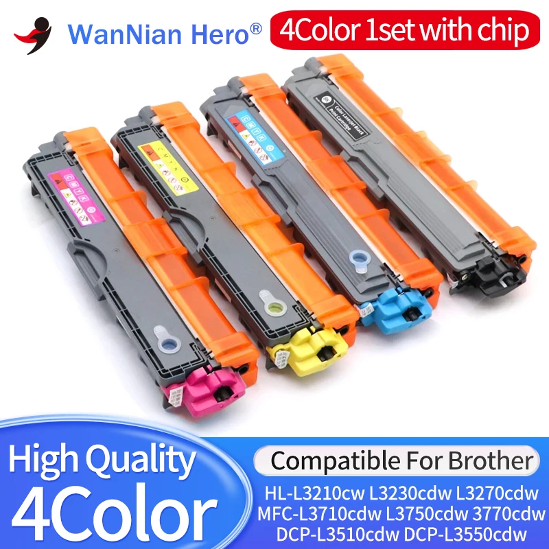 

4Color TN243 TN253 TN223 TN233 Toner Cartridge Compatible for Brother HL L3230CDW L3270CDW DCP L3510 MFC-L3750 L3745 with Chip