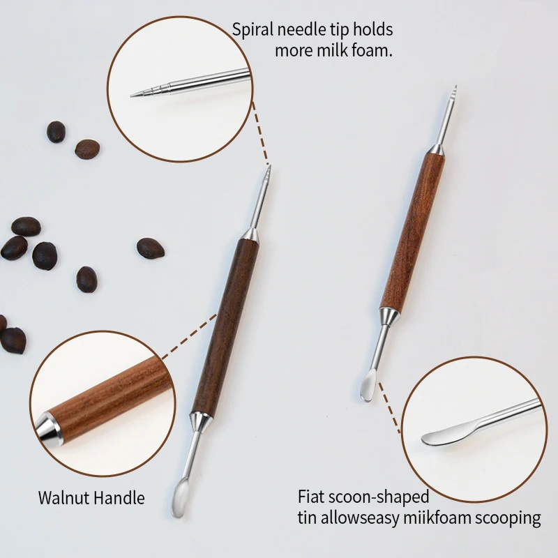 قلم رسم قهوة احترافي بمقبض خشبي