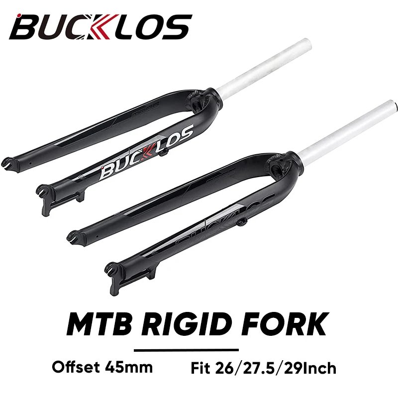 

BUCKLOS Mountain Bike Fork 26/27.5/29inch Aluminum Alloy MTB Fork Disc Brake 9mm QR Straight Tube Rigid Fork Bicycle Parts