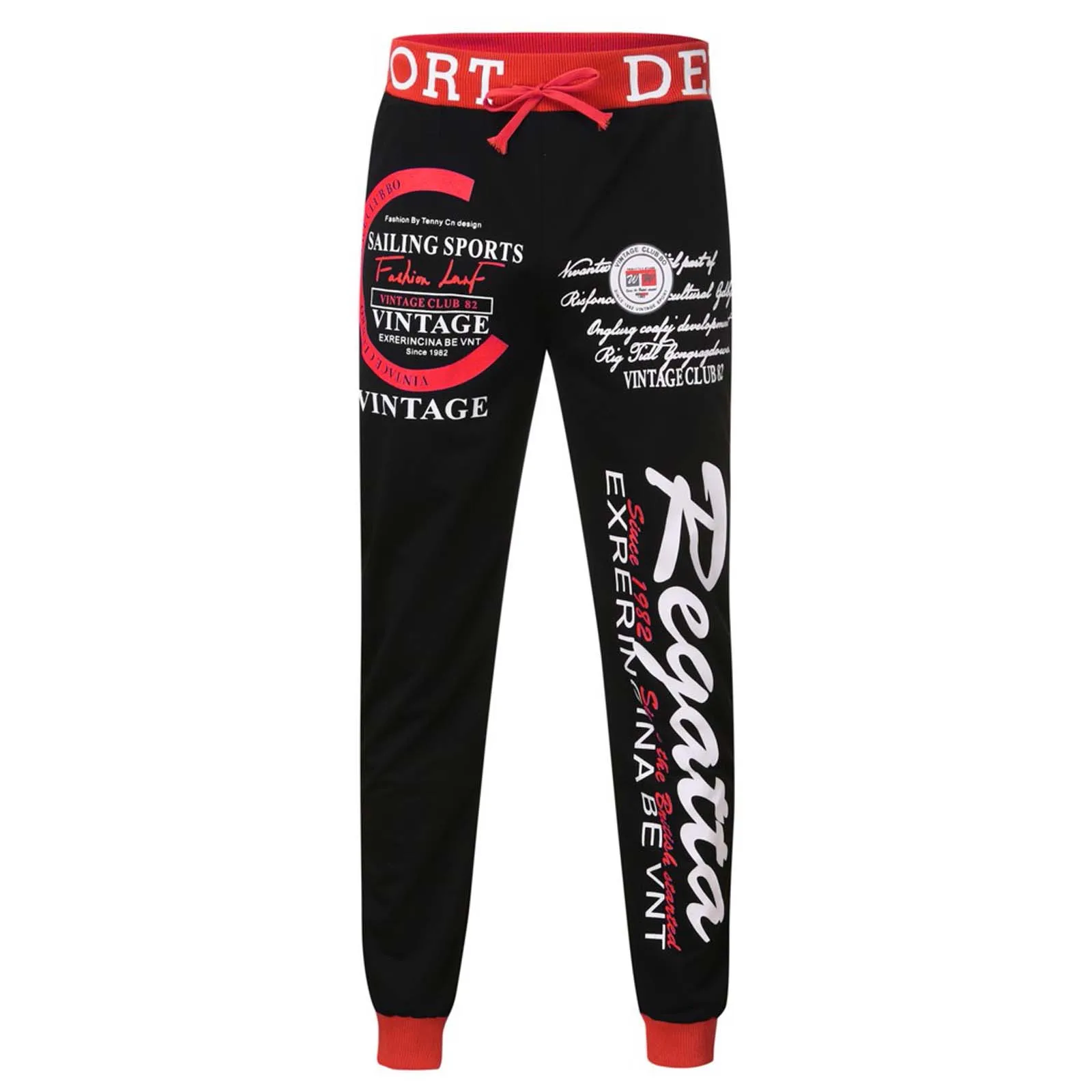 Men's Hip Hop Casual Jogging Pants Letter Print Sport Gym Fitness Slim Fit Baggy Trousers Sweatpants Jogger Tracksuit