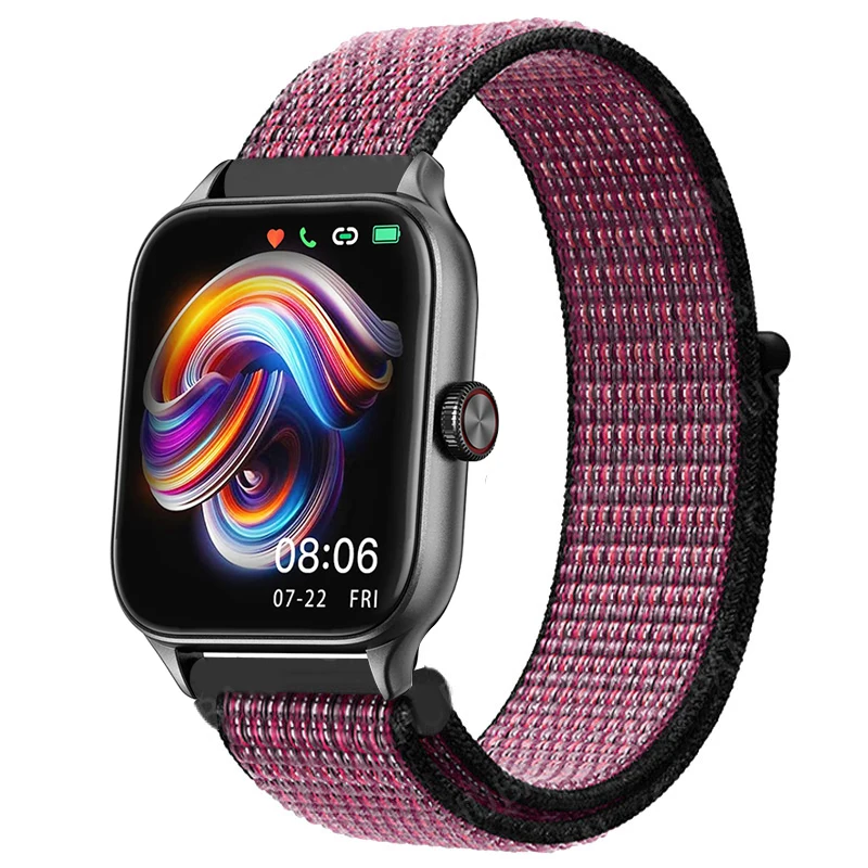 Sport Nylon Loop Bracelet Strap, 22mm or 20mm, Compatible with Popular Smartwatches